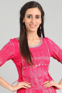 Pink Round Neck kurta Set