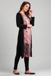Pink Round Neck Winter kurta