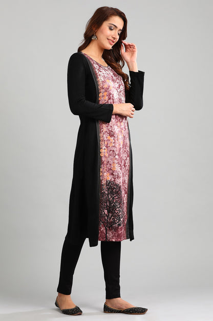 Pink Round Neck Winter kurta