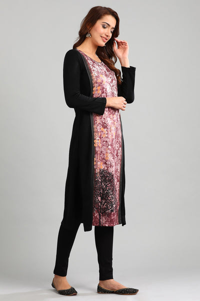 Pink Round Neck Winter kurta
