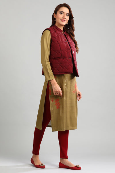 Green Band Collar Yarn-dyed Winter kurta