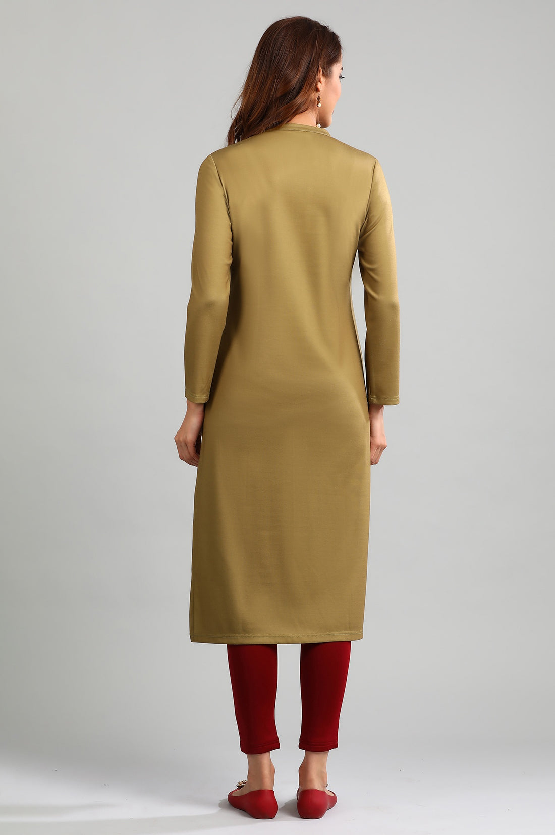 Green Band Collar Yarn-dyed Winter kurta