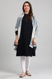 Blue Band Collar Yarn-dyed Winter kurta