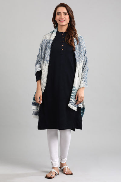Blue Band Collar Yarn-dyed Winter kurta