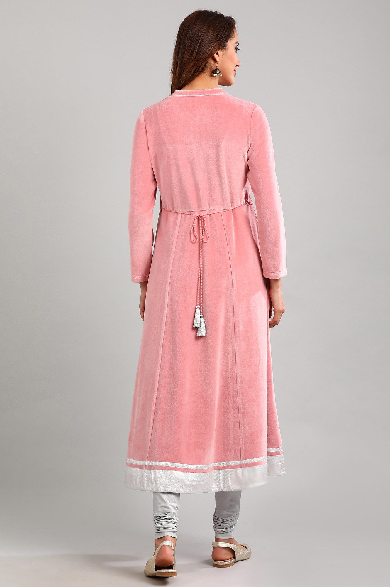 Pink Round Neck Winter kurta