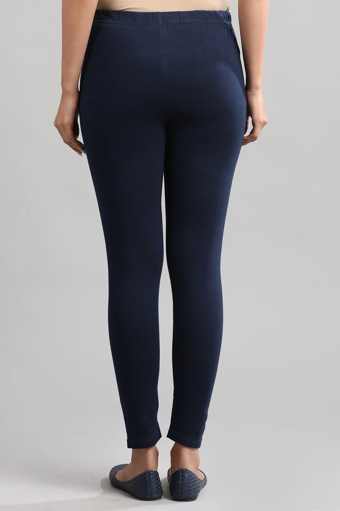 Blue Yarn-dyed Winter Tights