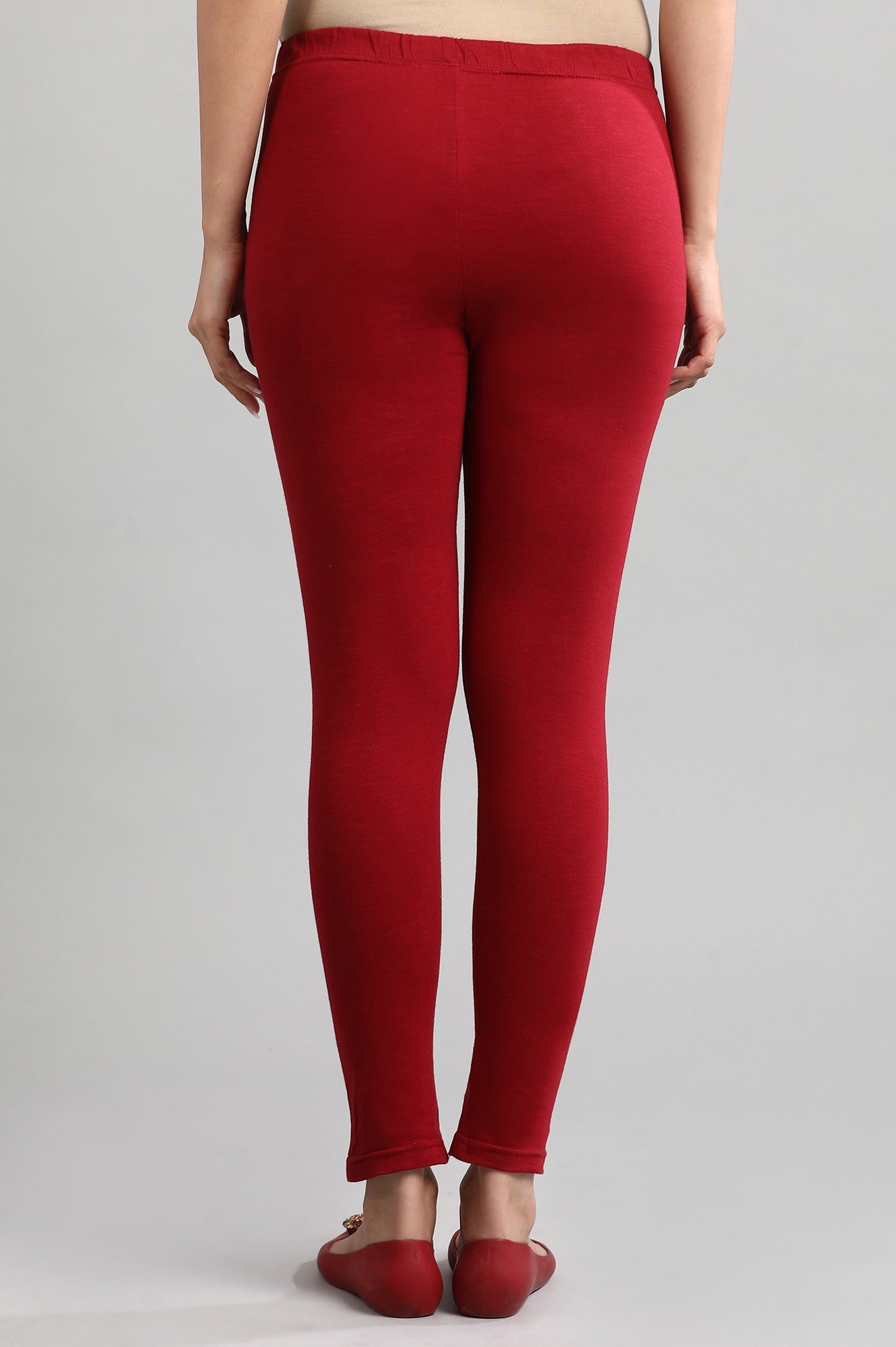 Red Yarn-dyed Winter Tights