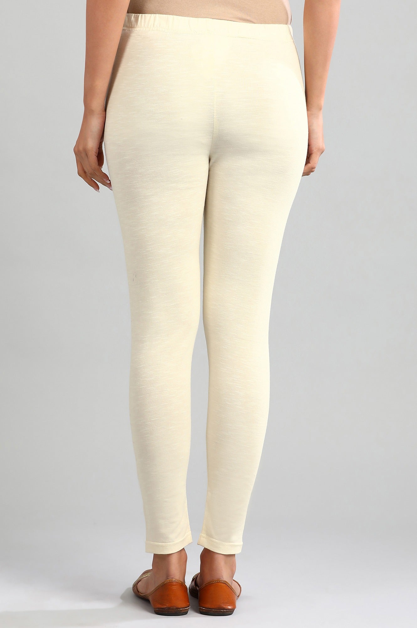 Buy Off White Yarn dyed Winter Tights Online for Woman Shop for Aurelia