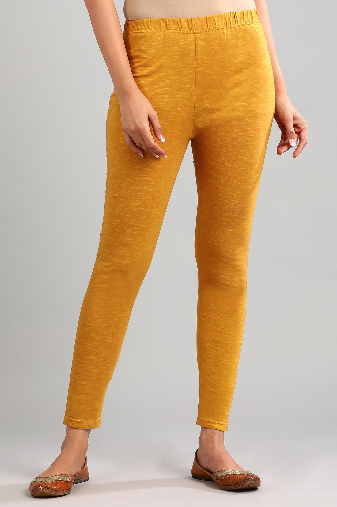 Yellow Yarn-dyed Winter Tights