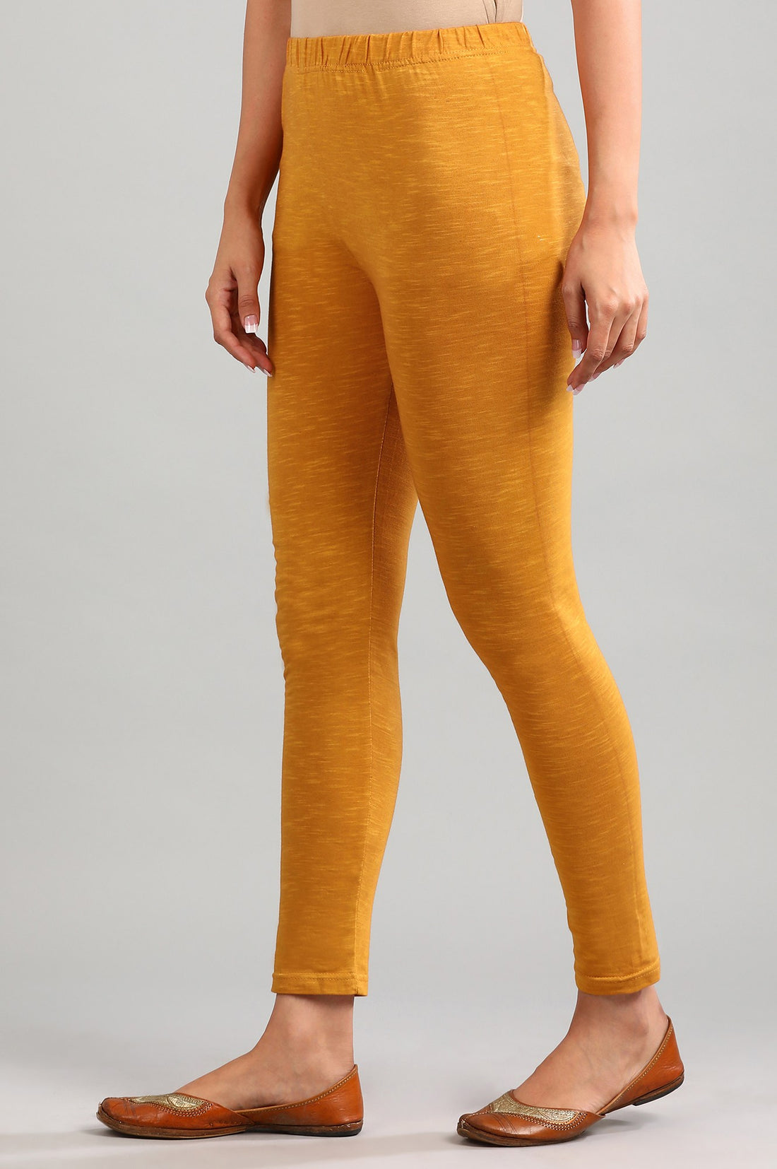Yellow Yarn-dyed Winter Tights