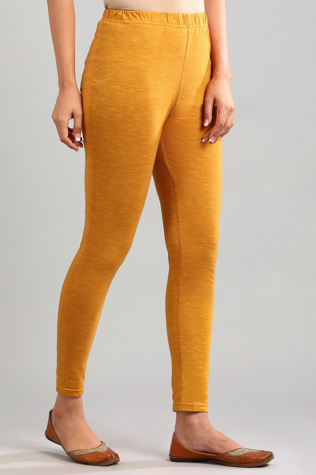 Yellow Yarn-dyed Winter Tights