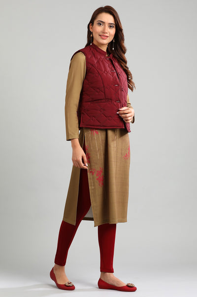 Red Yarn-dyed Solid Jeggings