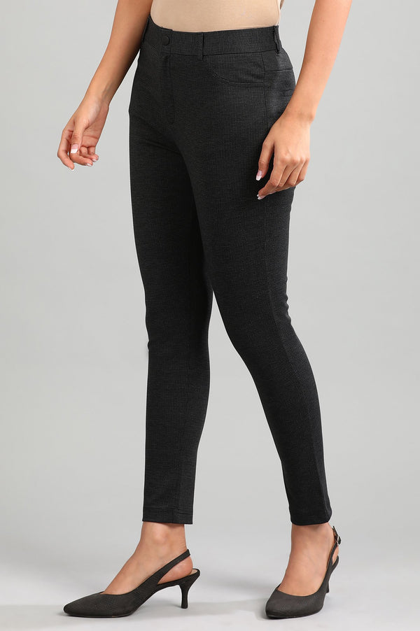 Black Yarn-dyed Winter Trousers