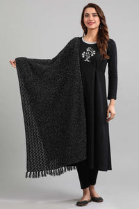 Black Yarn-dyed Shawl