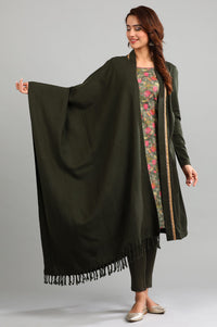 Green Yarn-dyed Shawl
