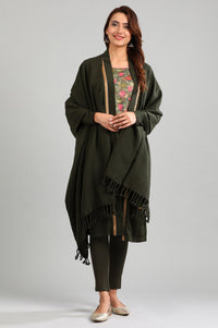 Green Yarn-dyed Shawl