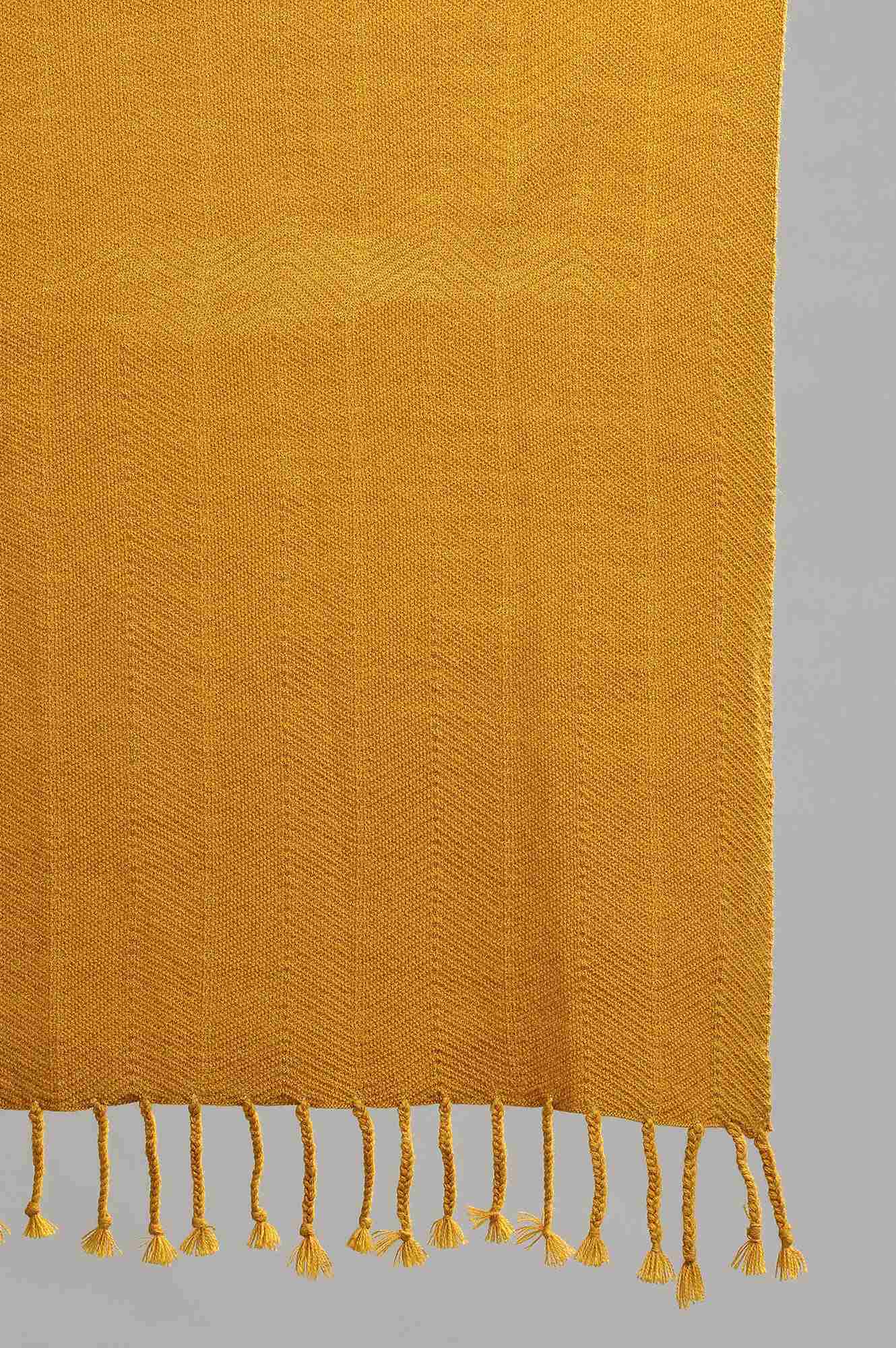 Yellow Yarn-dyed Shawl