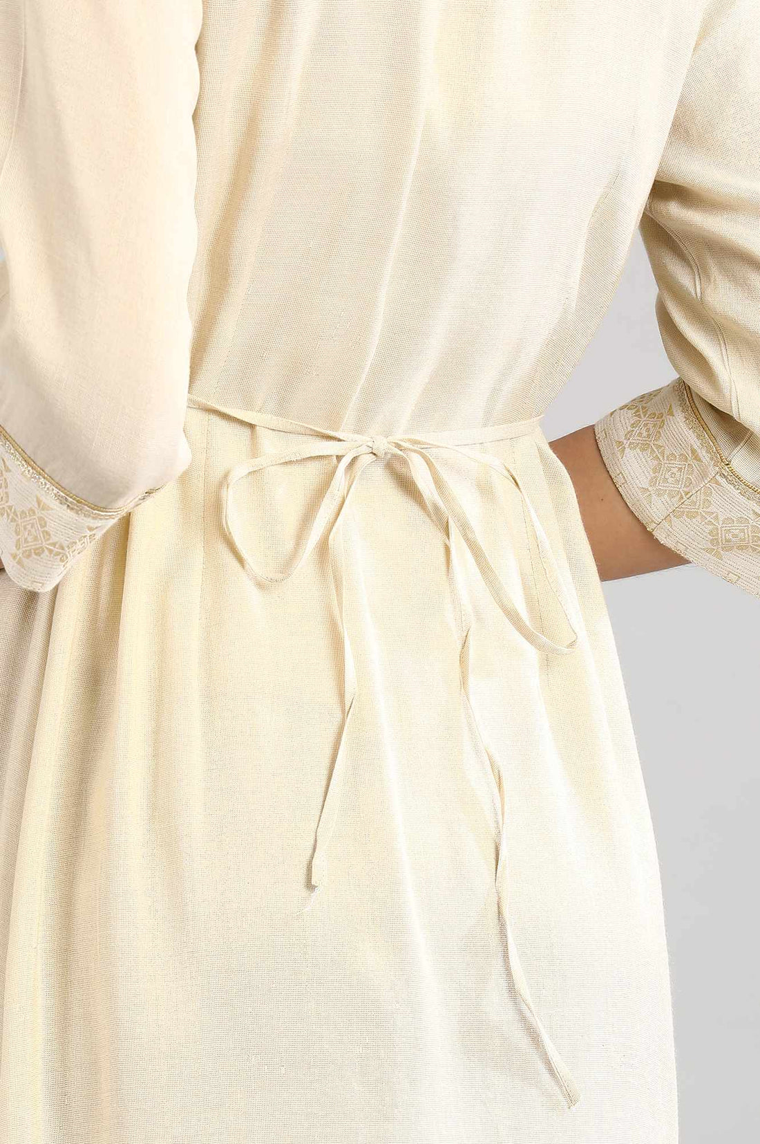 Off-White Round Neck Printed kurta