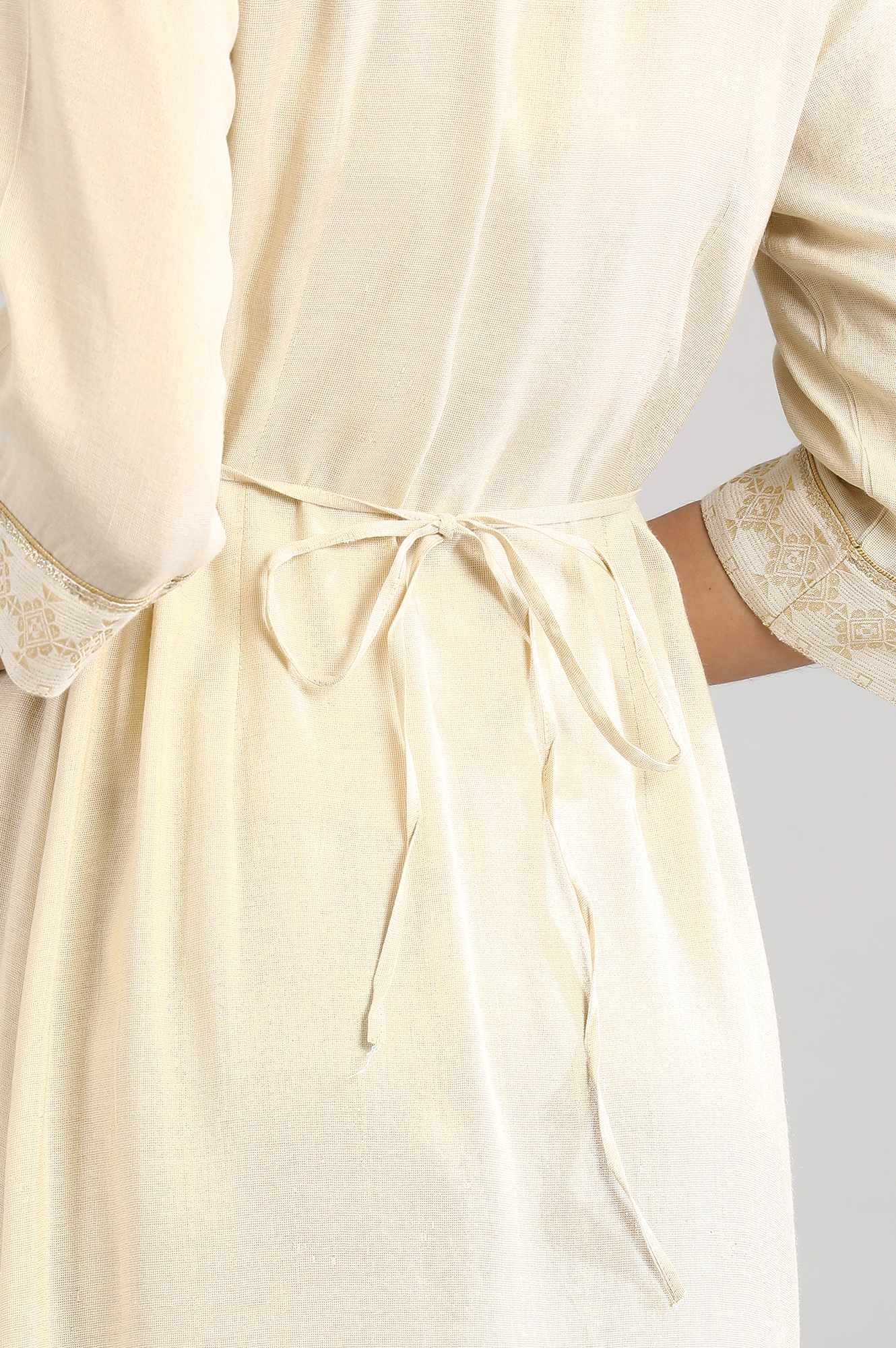 Off White Tessel Rayon A-line Kurta and Palazzo Set