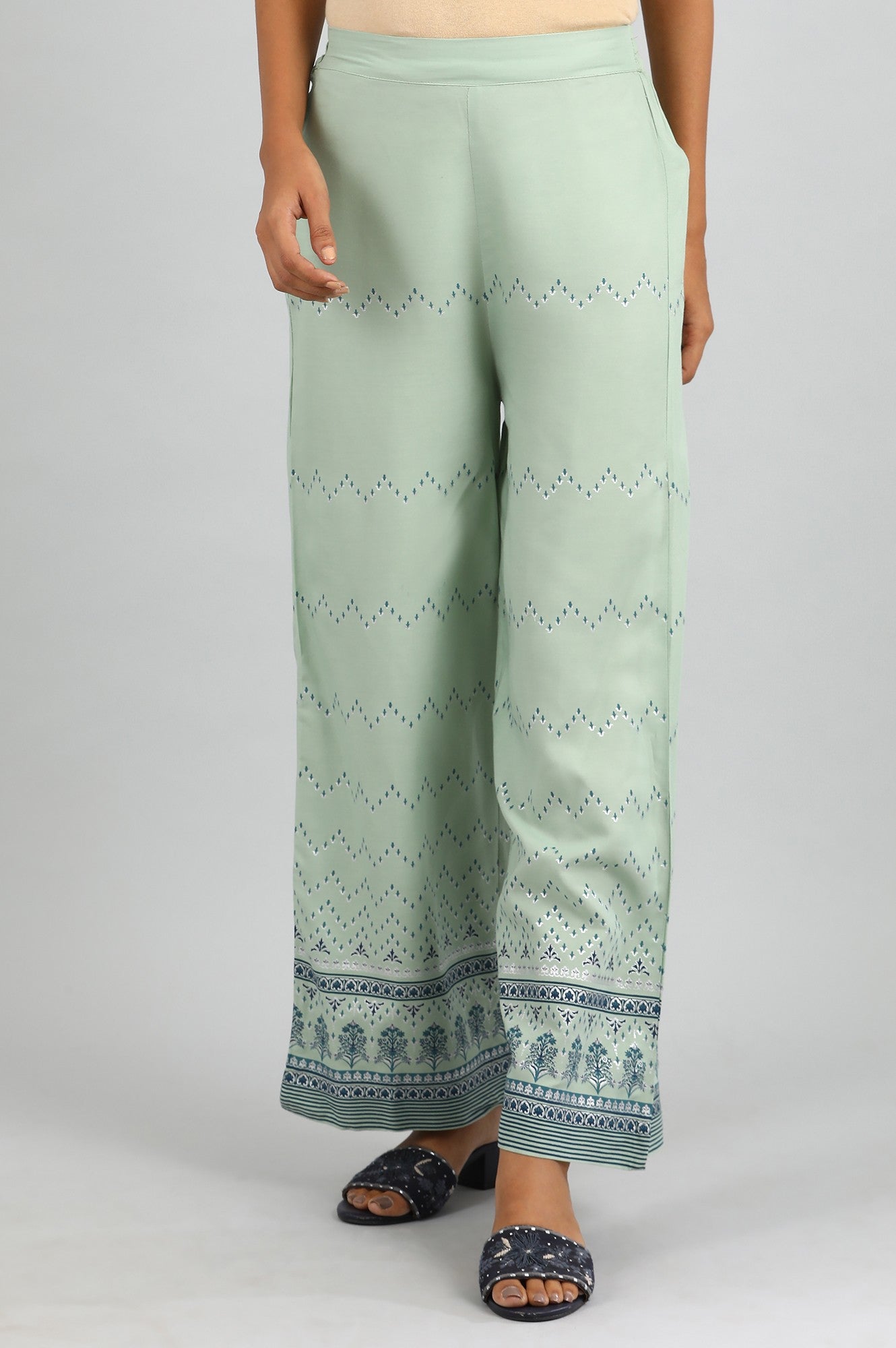 Green Printed Palazzos