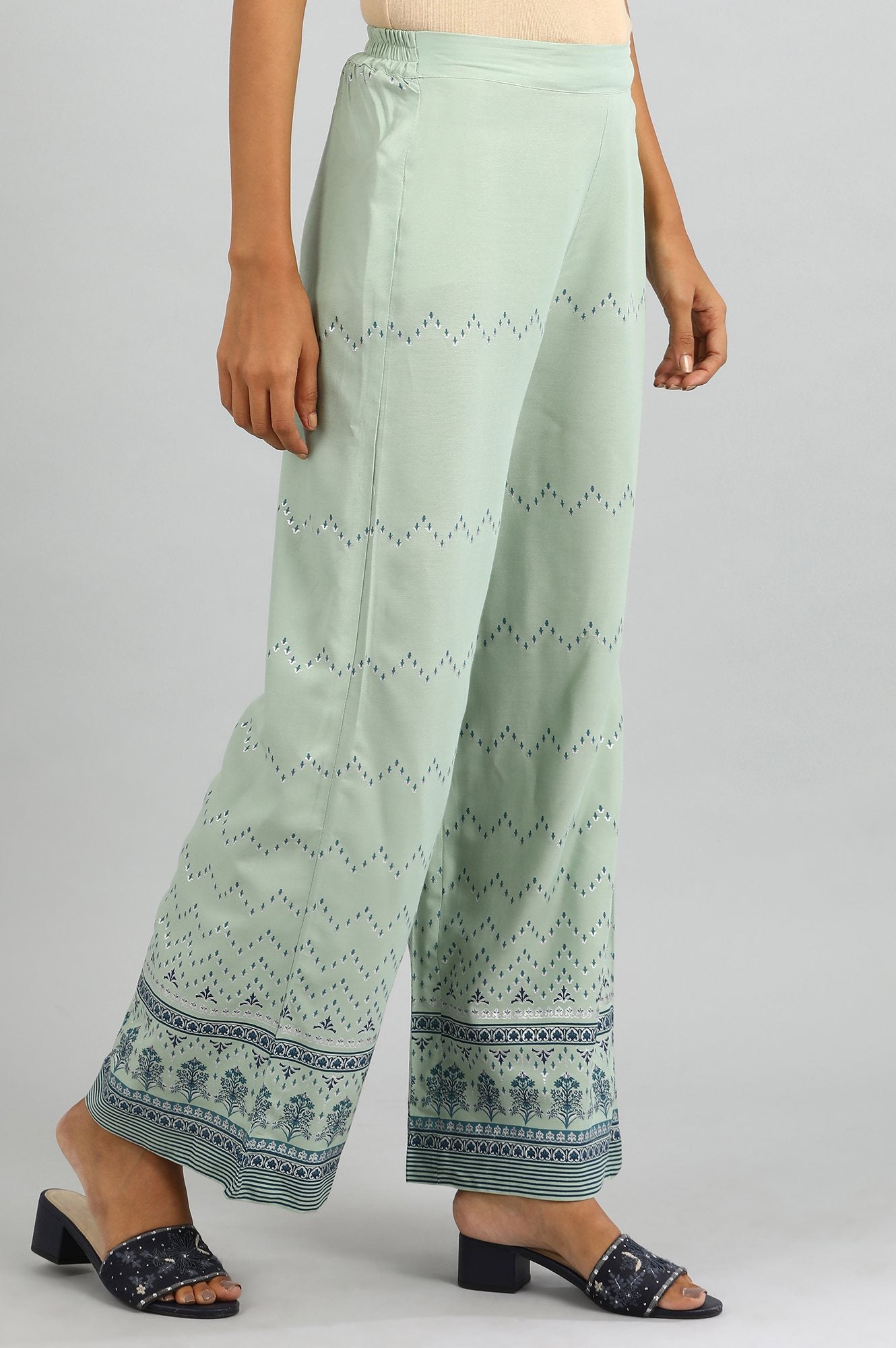 Green Printed Palazzos