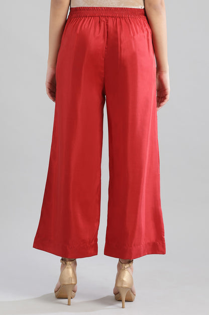 Red Solid Palazzos