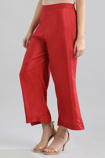 Red Solid Palazzos