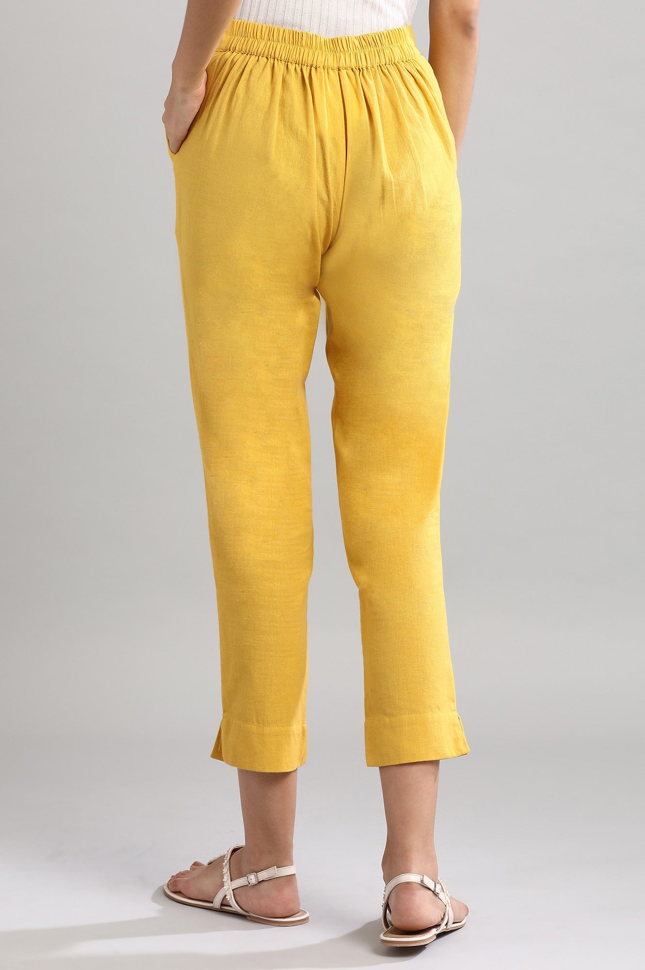 Yellow Solid Trousers