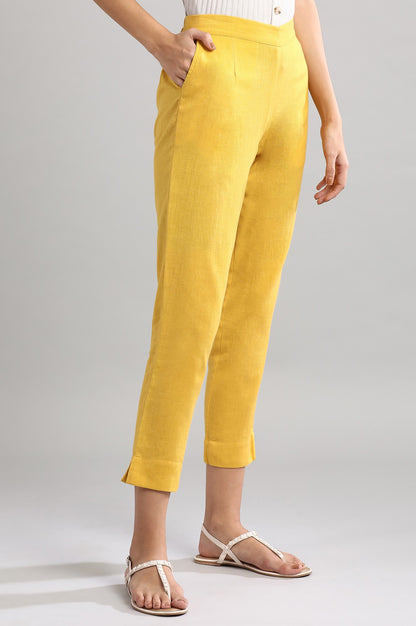 Yellow Solid Trousers