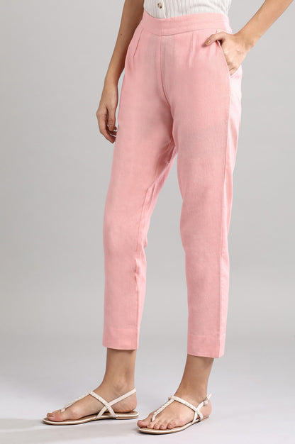 Pink Solid Trousers