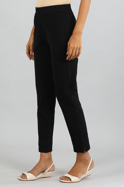 Black Solid Trousers