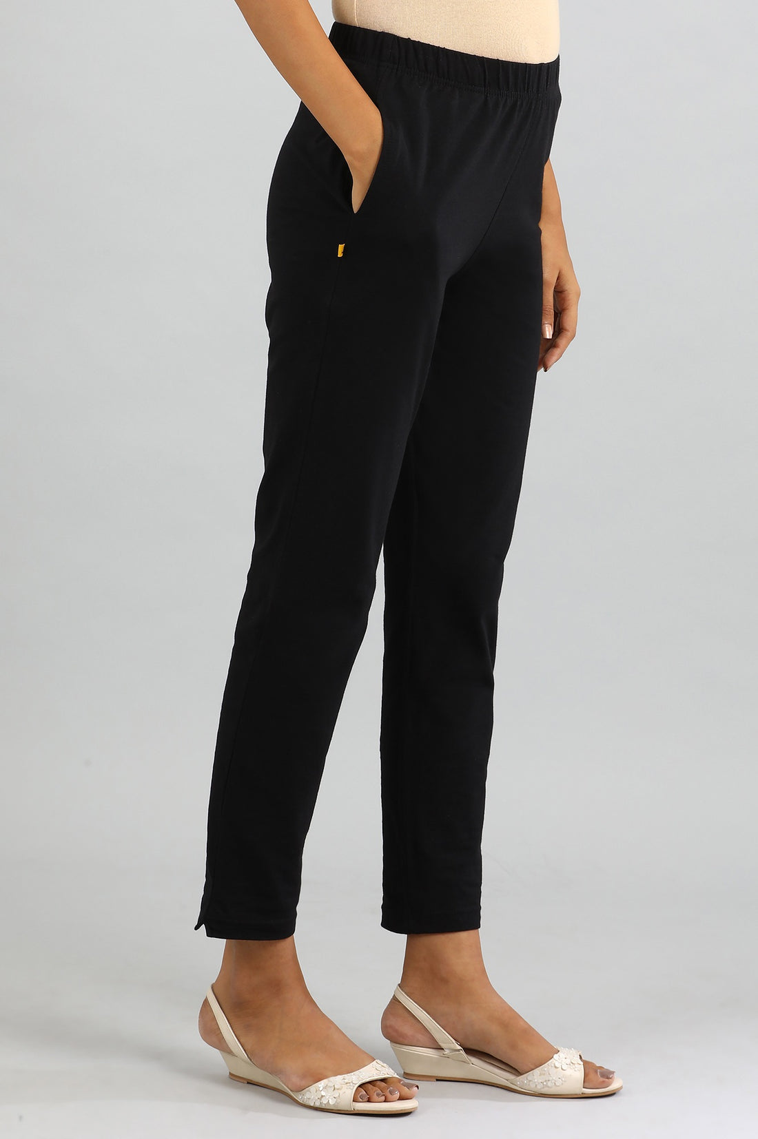 Black Solid Trousers