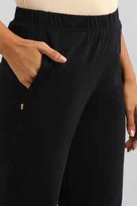 Black Solid Trousers
