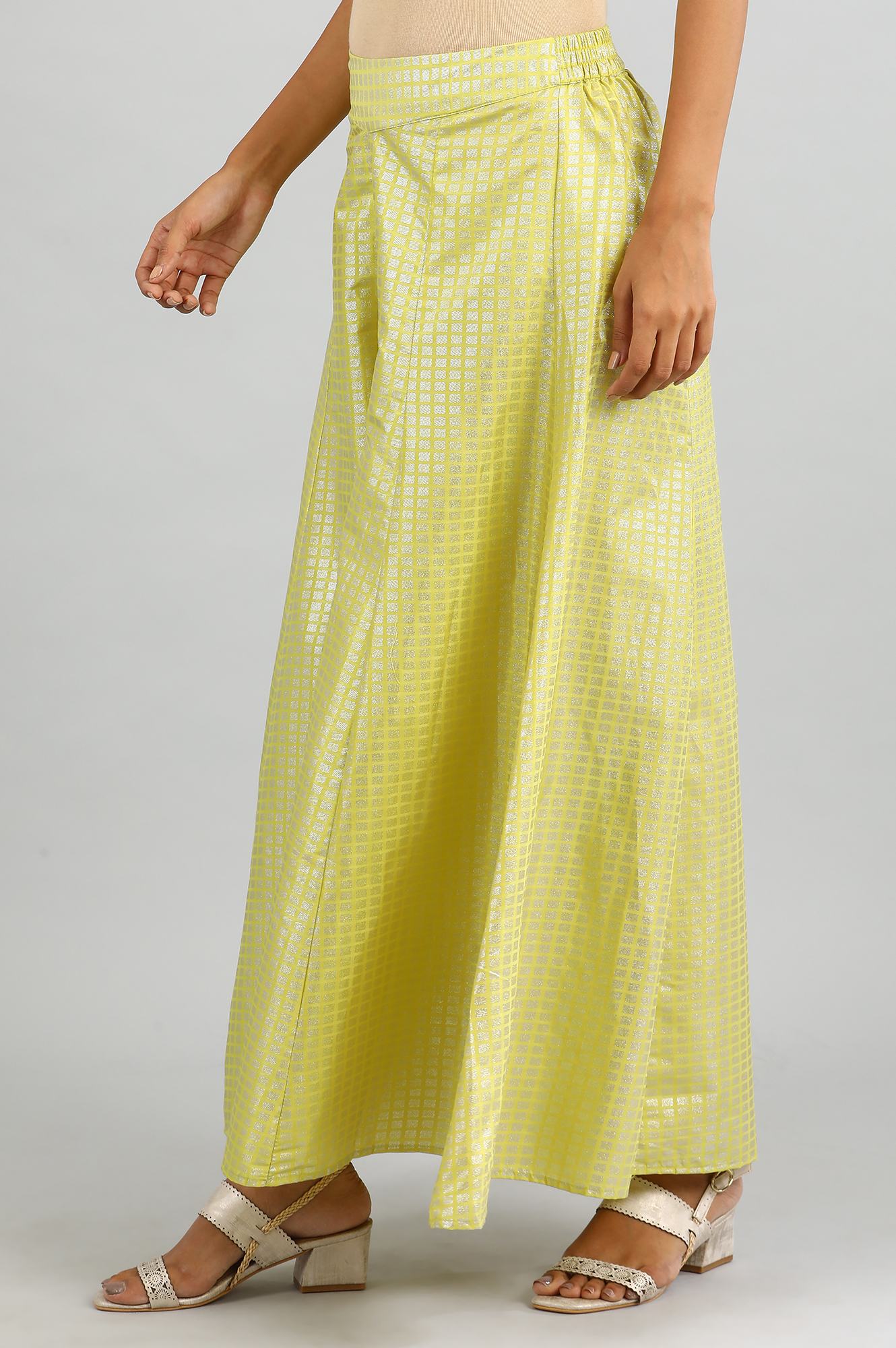 Yellow Flared Printed Palazzos