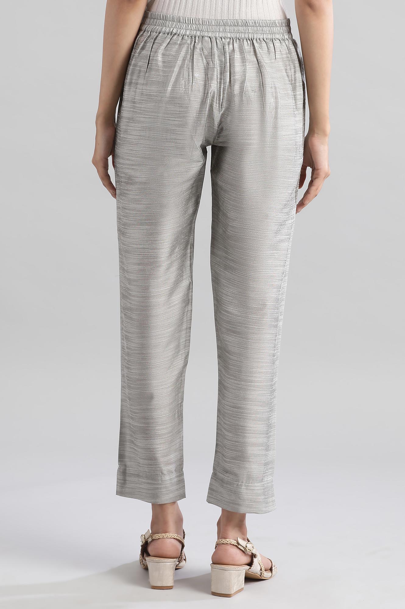 Grey Solid Trousers