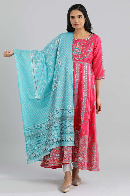 Blue Printed Dupatta