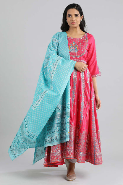 Blue Printed Dupatta