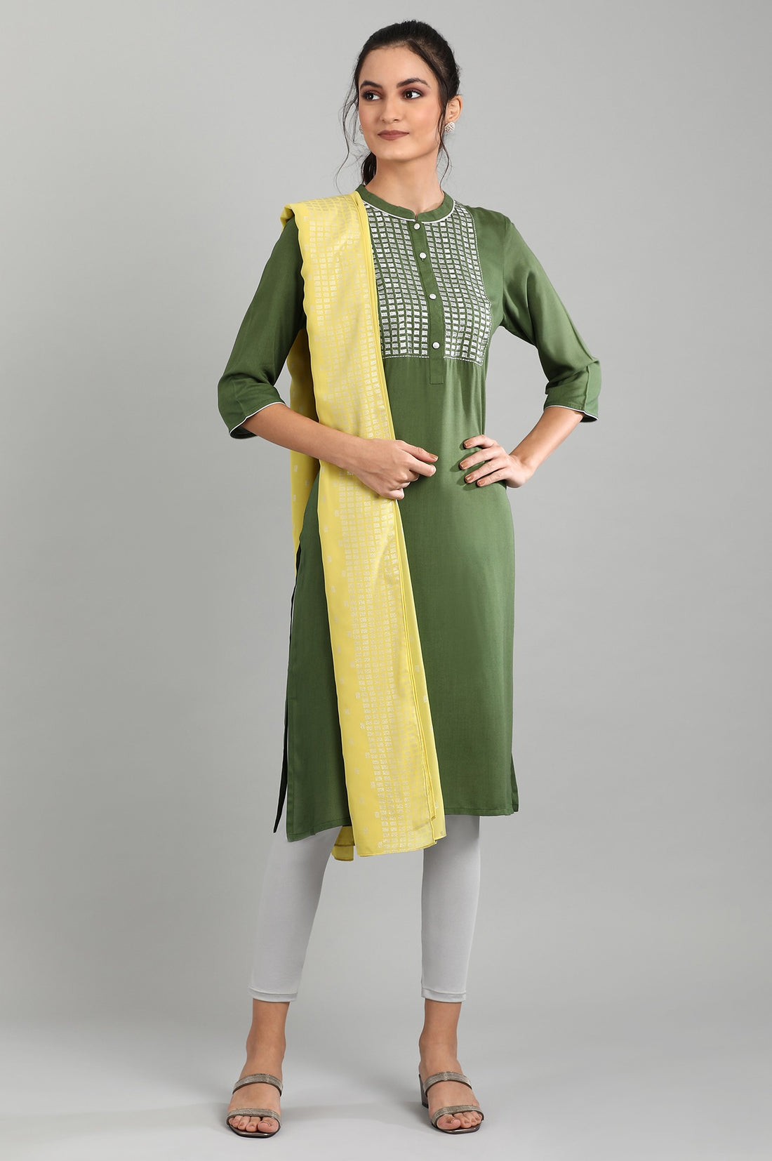 Yellow Printed Dupatta