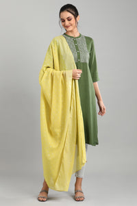 Yellow Printed Dupatta