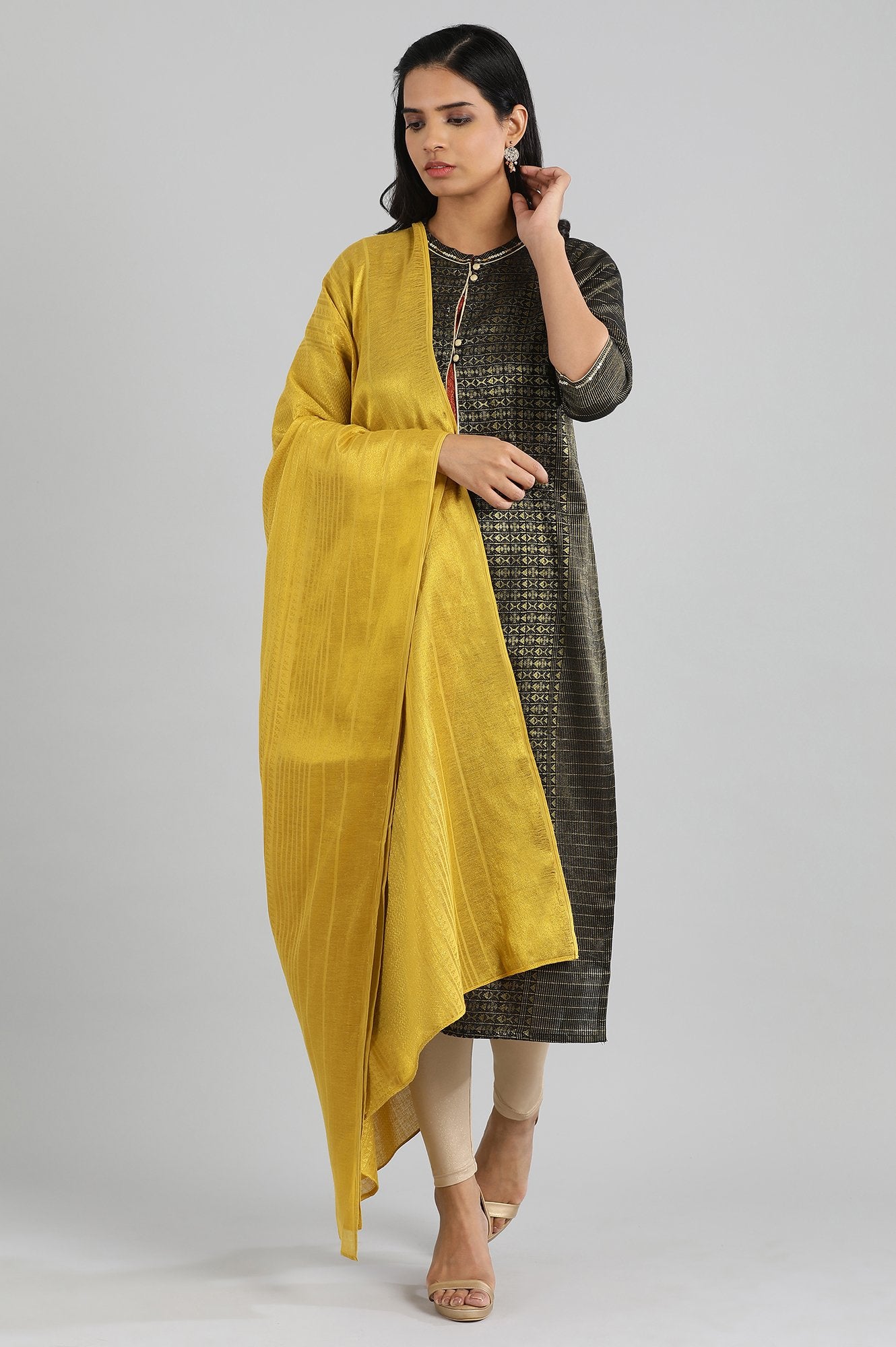 Yellow Printed Dupatta