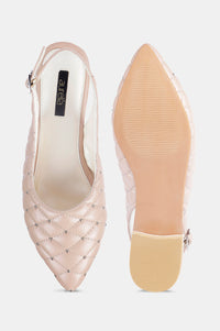Blush Pointed Toe Quilted Flat - ZBetty