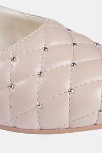 Blush Pointed Toe Quilted Flat - ZBetty