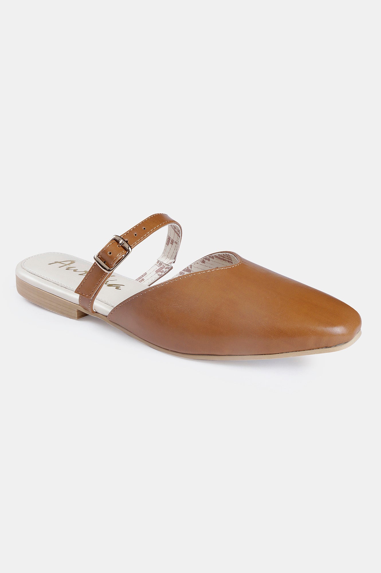 Tan Square Toe Solid Flat - ZCarly