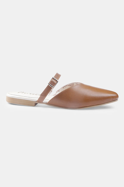 Tan Square Toe Solid Flat - ZCarly