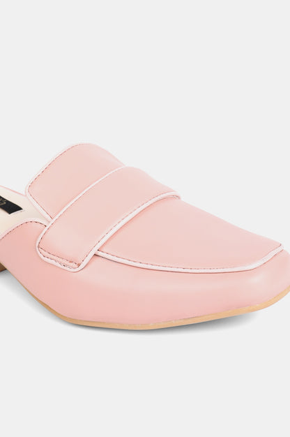 Pink Square Toe Solid Flat - ZCarmen