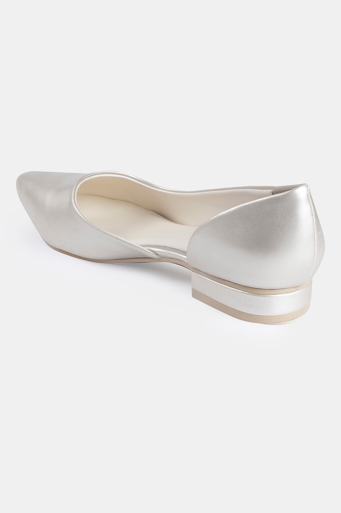 Gold Pointed Toe Mettalic Flat - ZCharlyne