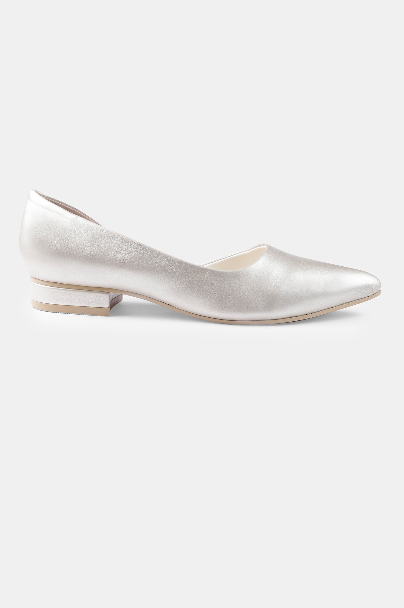 Gold Pointed Toe Mettalic Flat - ZCharlyne