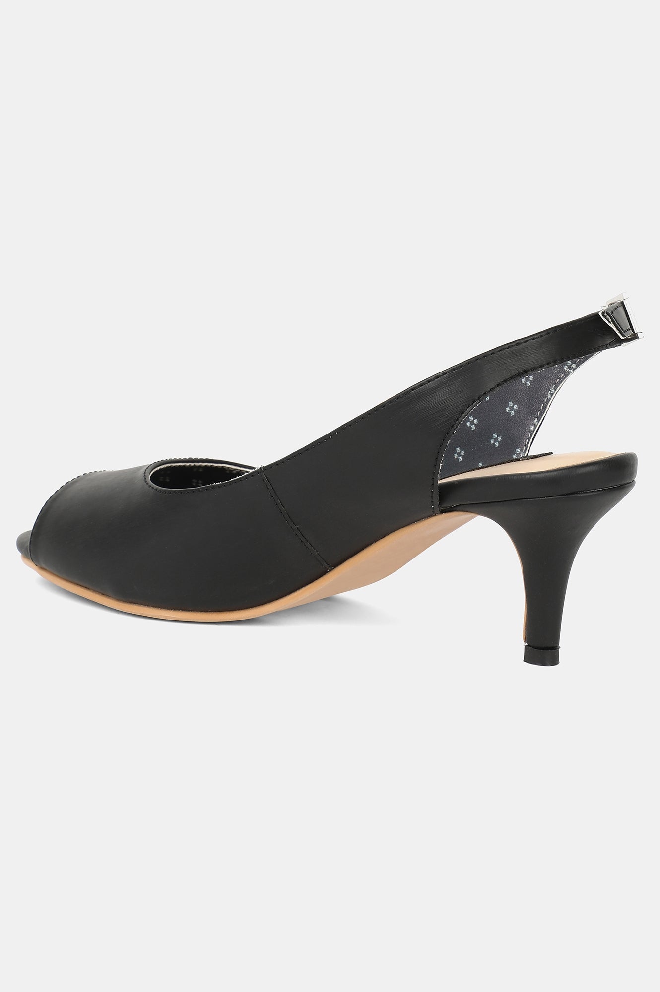 Black Round Toe Solid Stiletto - ZClara