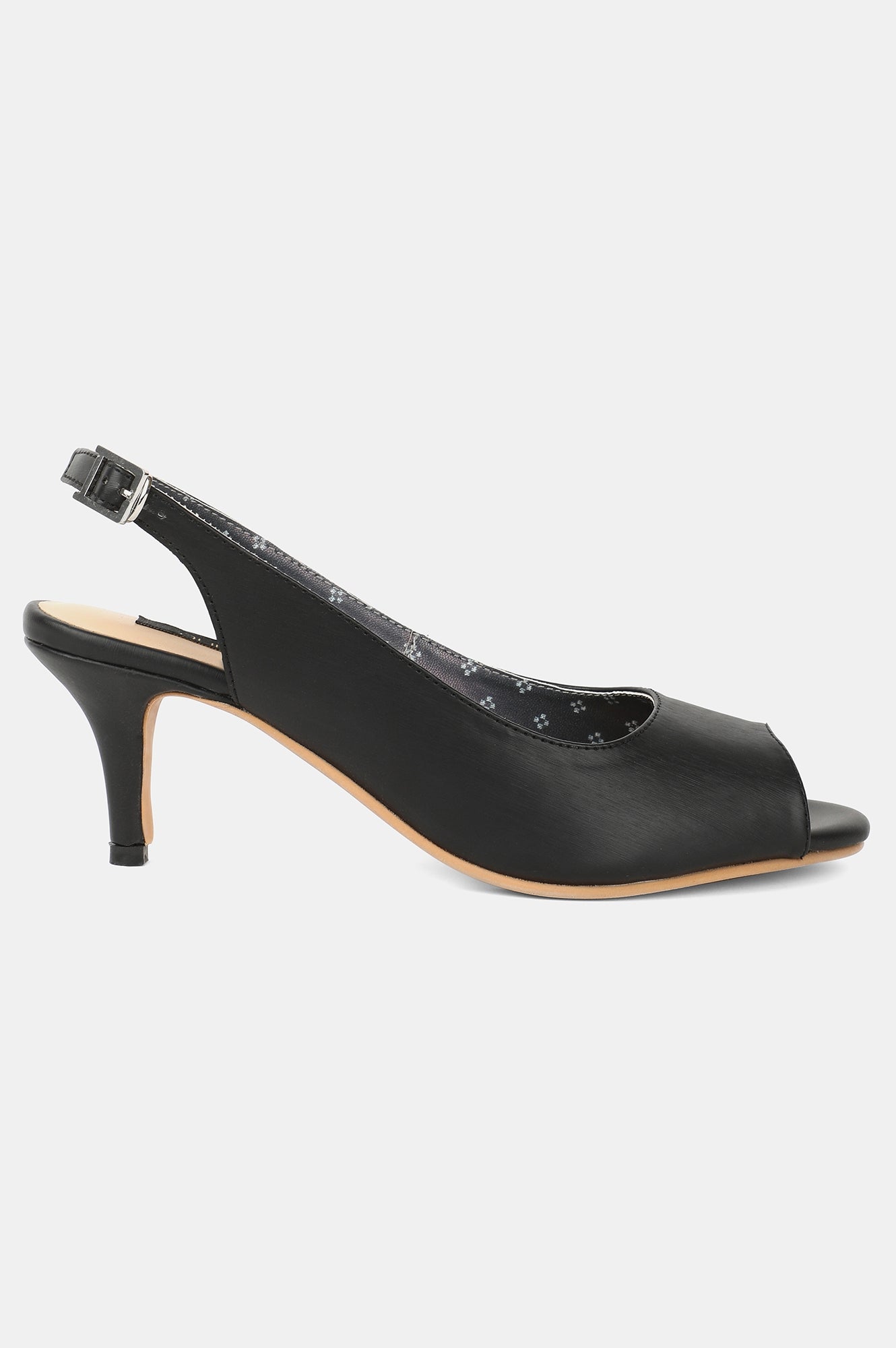 Black Round Toe Solid Stiletto - ZClara