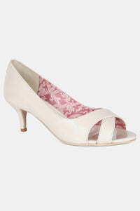 Beige Almond Toe Solid Stiletto - ZConnie